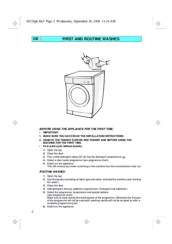 Mode d'emploi WHIRLPOOL AWM 789