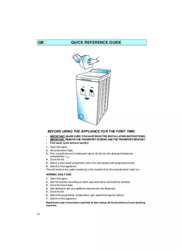 Mode d'emploi WHIRLPOOL AWT 2151