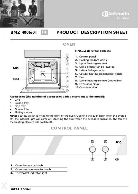 Mode d'emploi WHIRLPOOL BMZ 4006/01 IN