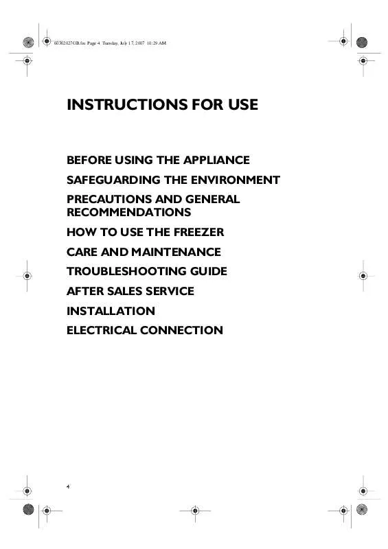 Mode d'emploi WHIRLPOOL BOCV250/E