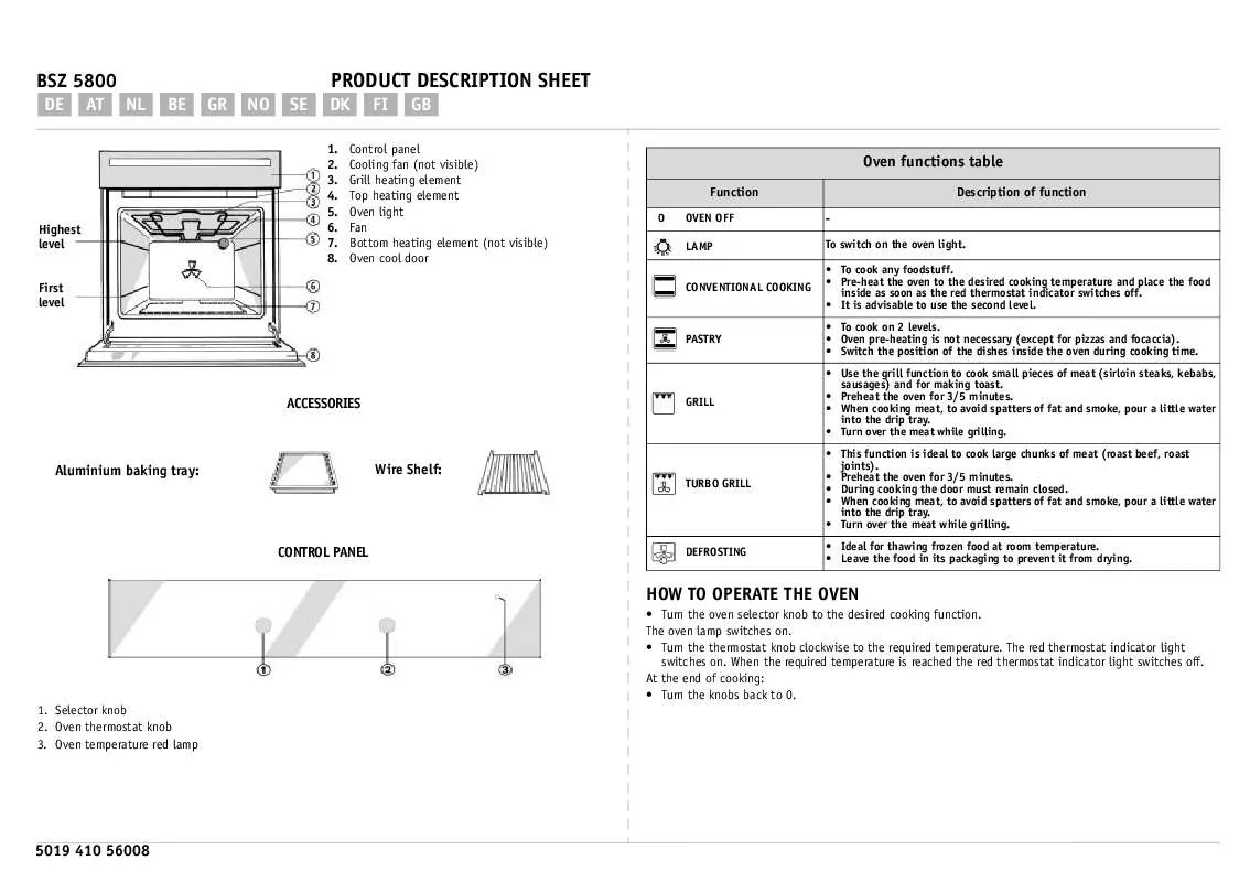 Mode d'emploi WHIRLPOOL BSZ 5800 WS