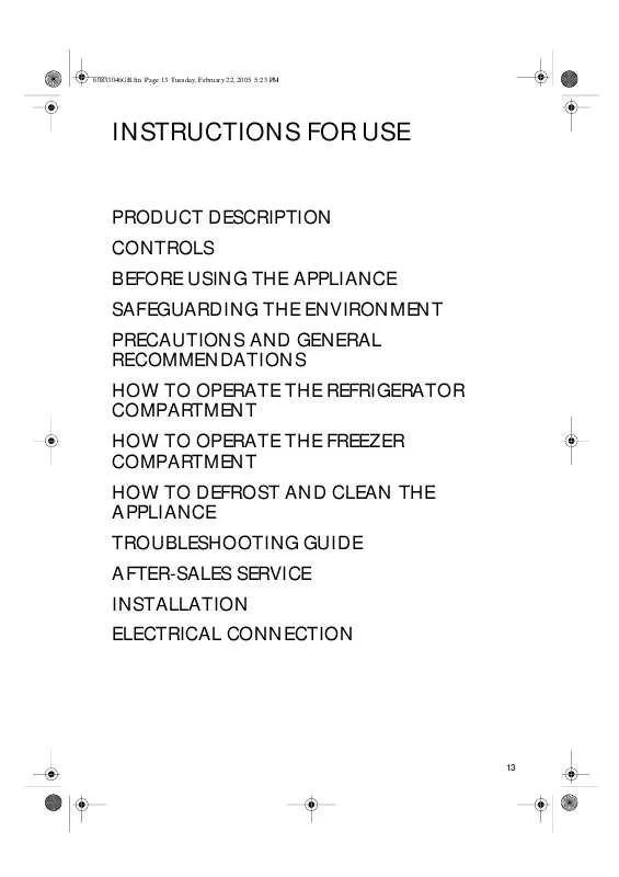 Mode d'emploi WHIRLPOOL CBI 645 W