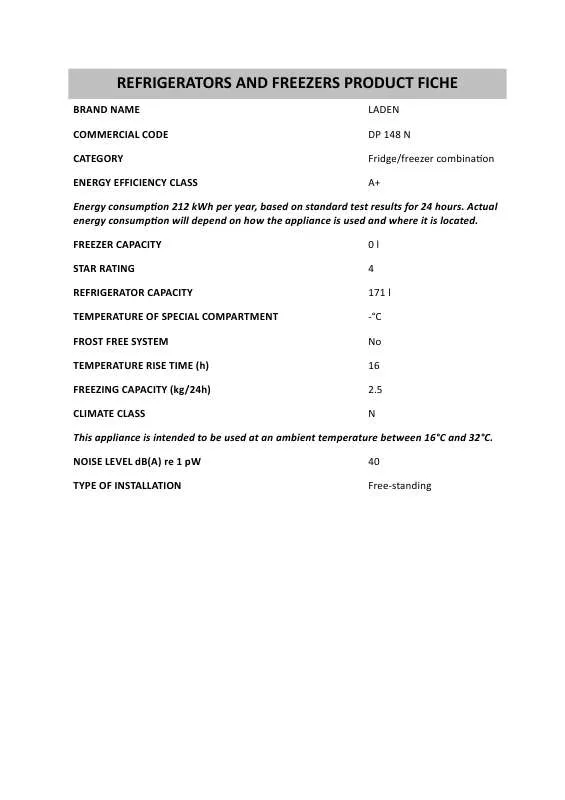 Mode d'emploi WHIRLPOOL DP 148 N