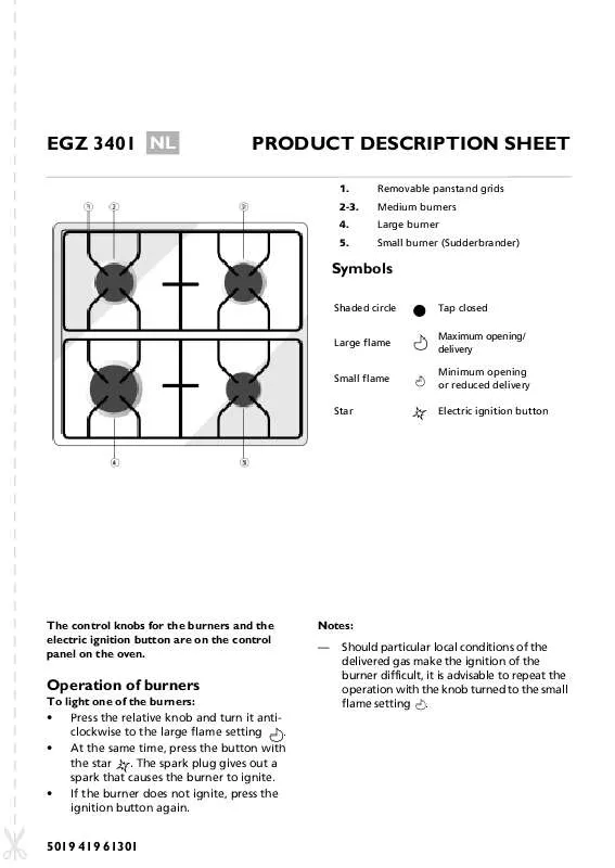 Mode d'emploi WHIRLPOOL EGZ 3401 SW