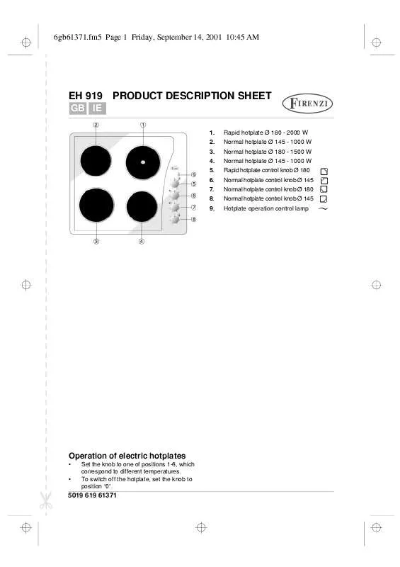 Mode d'emploi WHIRLPOOL EH 919/WH