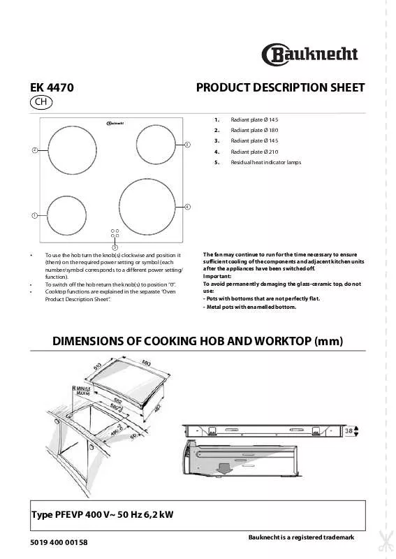 Mode d'emploi WHIRLPOOL EK 4470 IN