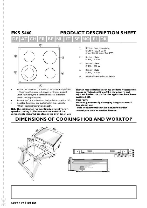 Mode d'emploi WHIRLPOOL EKS 5460-1 IN