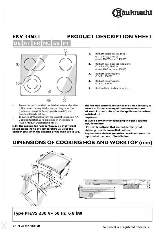 Mode d'emploi WHIRLPOOL EKV 3460-1 SW