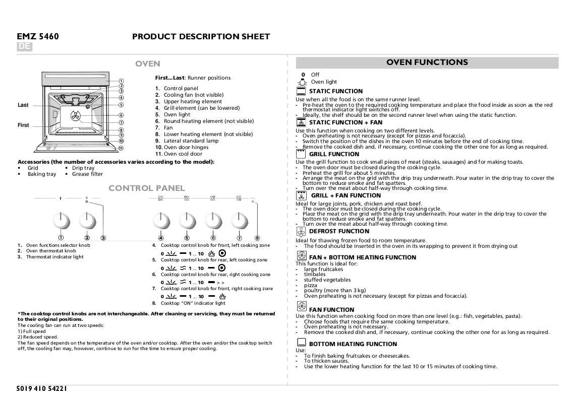 Mode d'emploi WHIRLPOOL EMZ 5460/01 SW