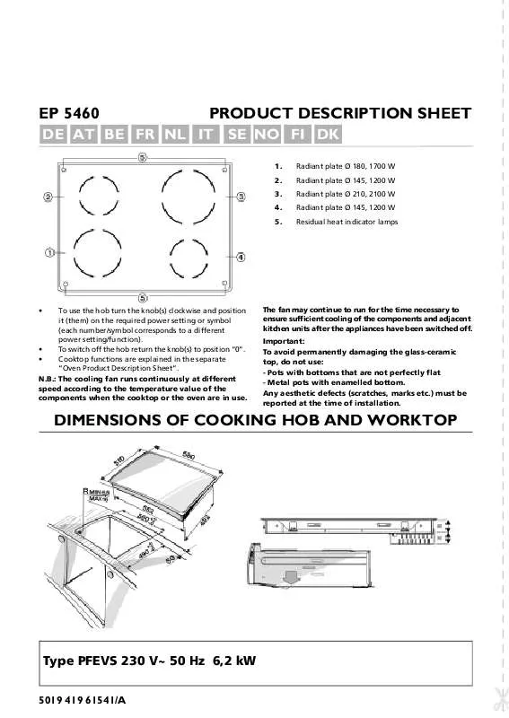 Mode d'emploi WHIRLPOOL EP 5460 AL