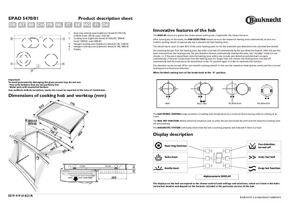 Mode d'emploi WHIRLPOOL EPAD 5470/01 IN