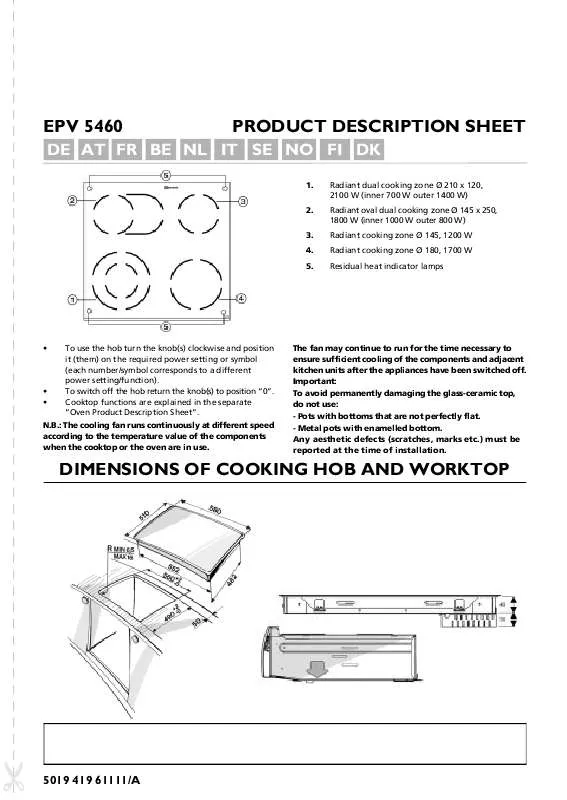 Mode d'emploi WHIRLPOOL EPV 5460 AL