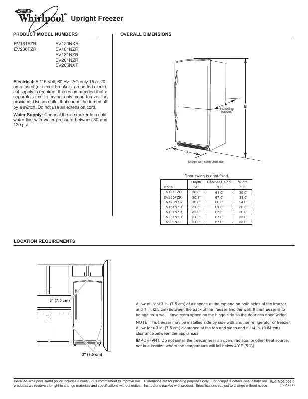 Mode d'emploi WHIRLPOOL EV120NXR