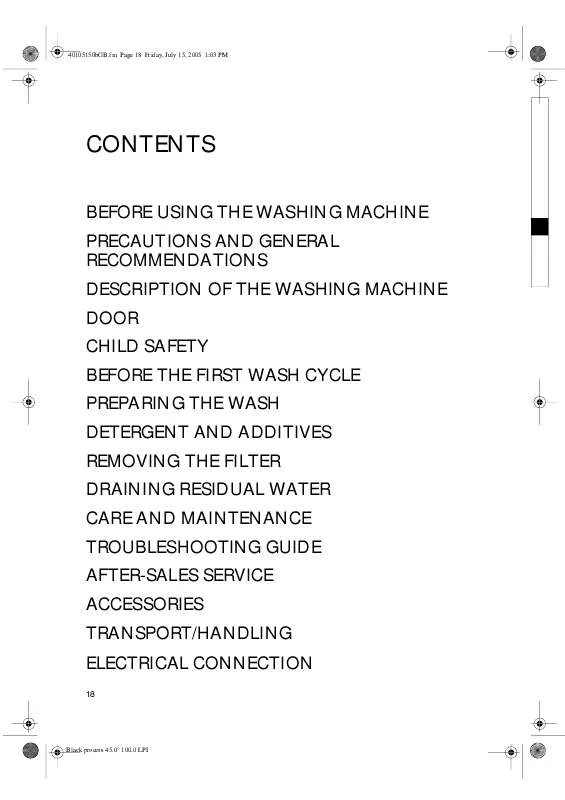 Mode d'emploi WHIRLPOOL EXCEL WAE 1600 SIL