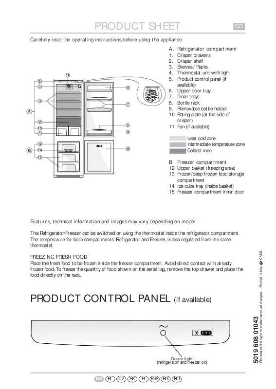 Mode d'emploi WHIRLPOOL FIC-375