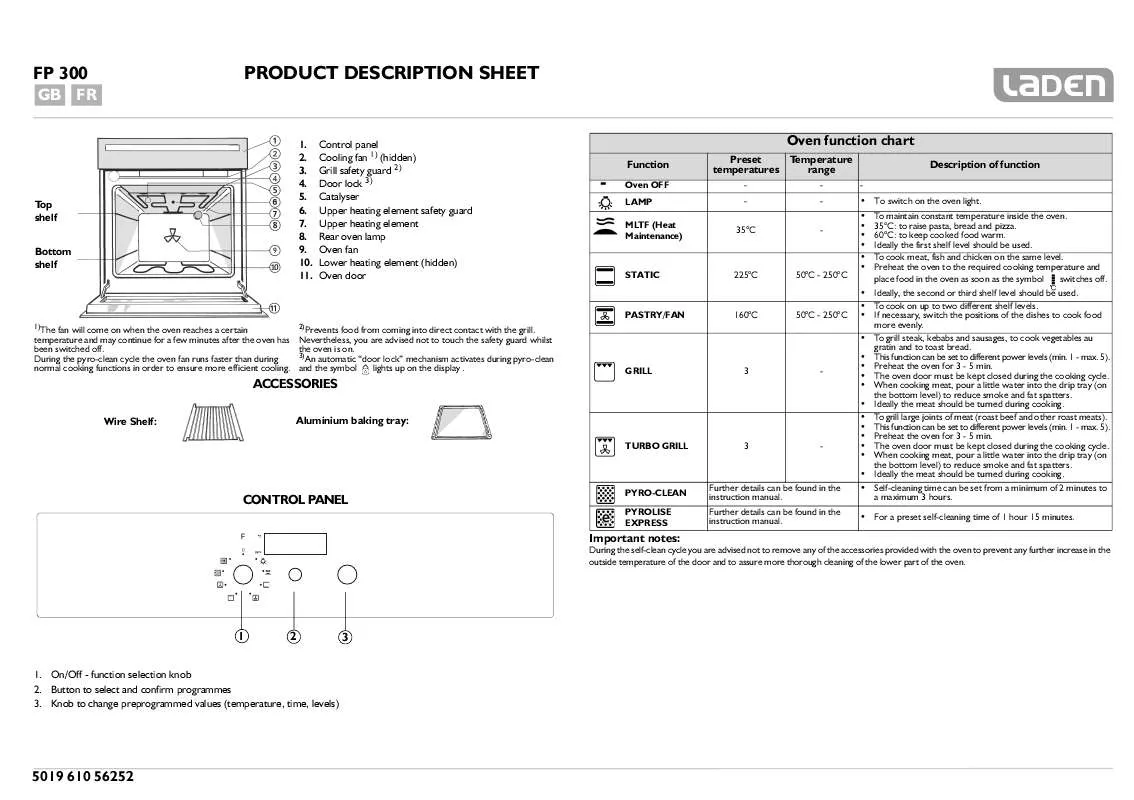 Mode d'emploi WHIRLPOOL FP 300/IX