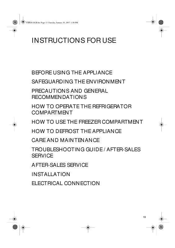 Mode d'emploi WHIRLPOOL FR310APL