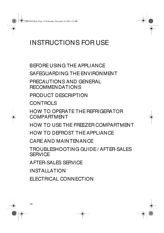 Mode d'emploi WHIRLPOOL FR315A