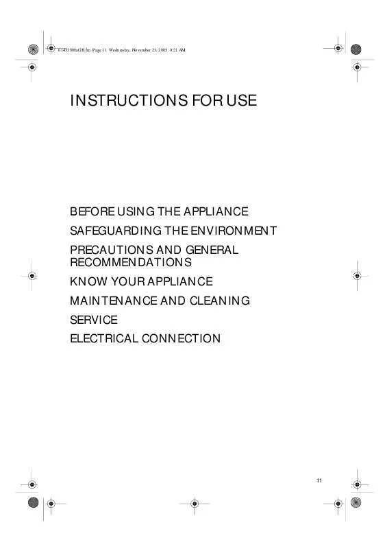 Mode d'emploi WHIRLPOOL FZR 2644/2