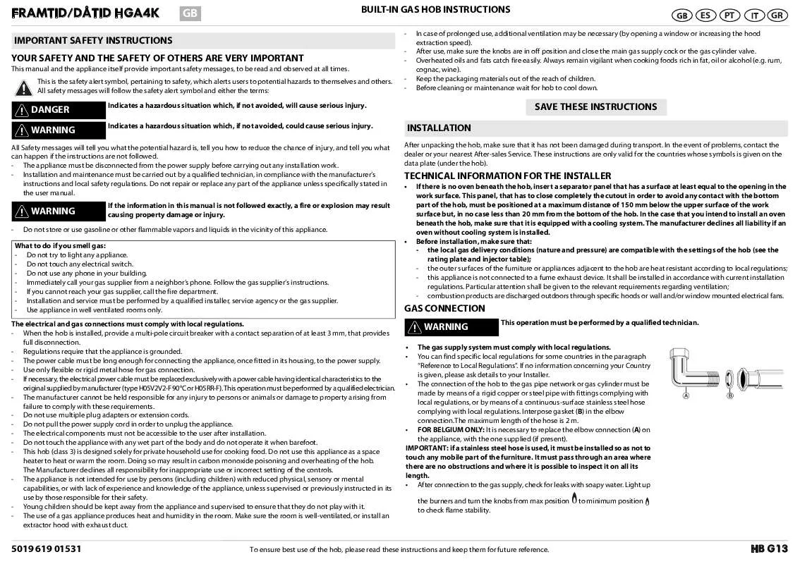 Mode d'emploi WHIRLPOOL HB G13 S