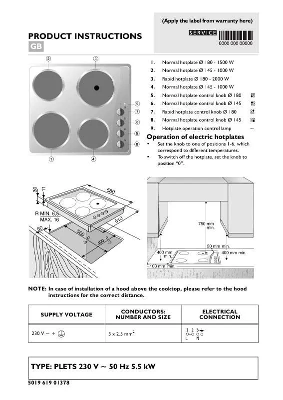 Mode d'emploi WHIRLPOOL KEH 604 X