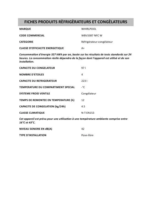 Mode d'emploi WHIRLPOOL KGEE 3239-1 A SW