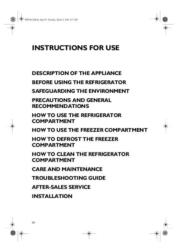 Mode d'emploi WHIRLPOOL KGIK 3100/1/B