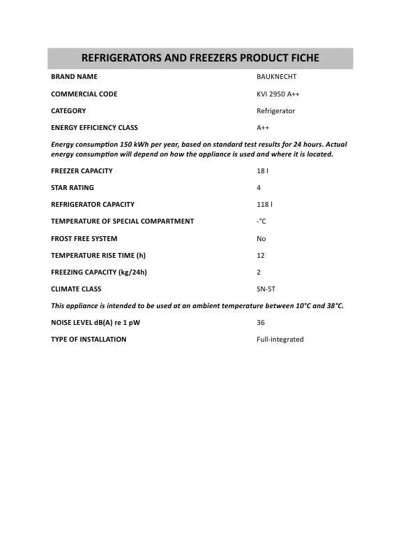 Mode d'emploi WHIRLPOOL KVI 2950 A