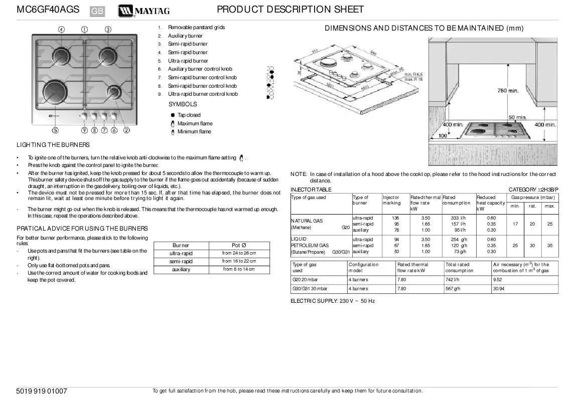 Mode d'emploi WHIRLPOOL MC6GF40AGS