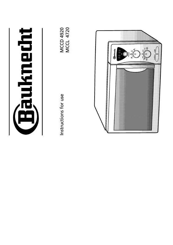 Mode d'emploi WHIRLPOOL MCCD 4920/WS