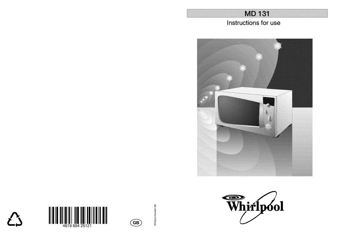 Mode d'emploi WHIRLPOOL MD 131 / ALUMINIUM