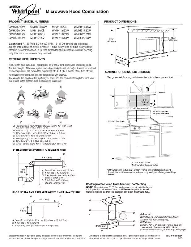 Mode d'emploi WHIRLPOOL MH1160XS