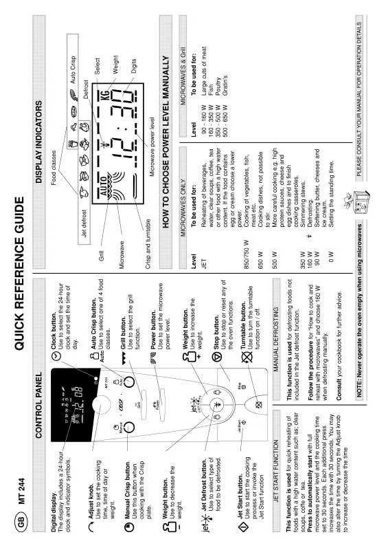 Mode d'emploi WHIRLPOOL MT 244 BLACK