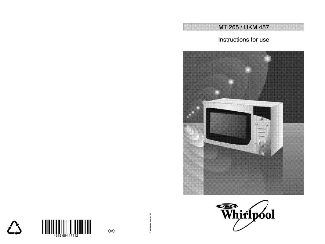 Mode d'emploi WHIRLPOOL MT 265 WH WP