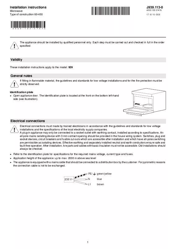 Mode d'emploi WHIRLPOOL MWC-XSL/60-C CHROME