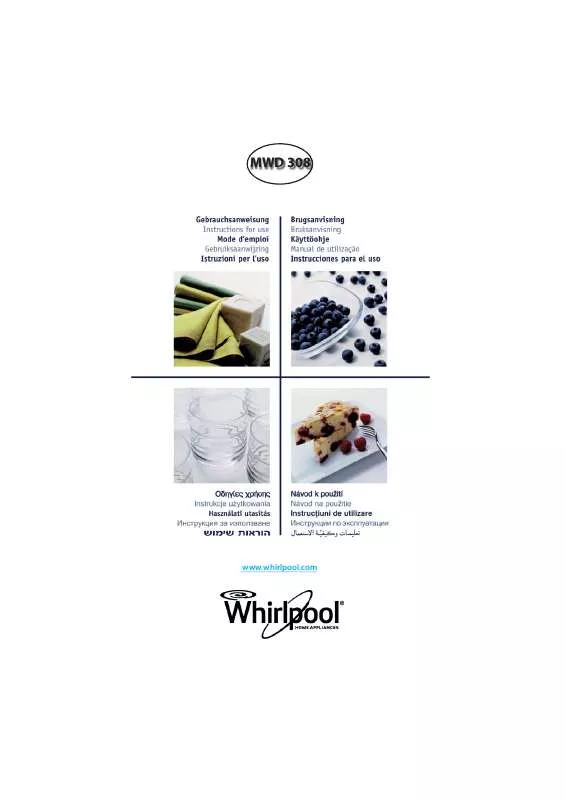 Mode d'emploi WHIRLPOOL MWD 308 BL