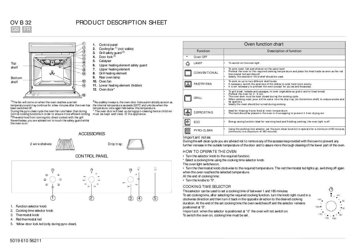 Mode d'emploi WHIRLPOOL OV B32 W