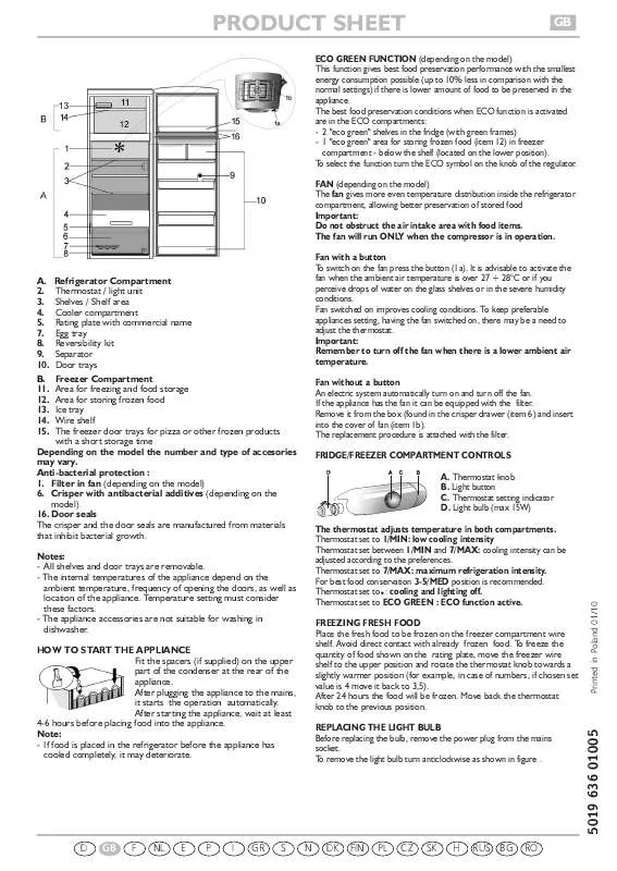 Mode d'emploi WHIRLPOOL PRT 320I A