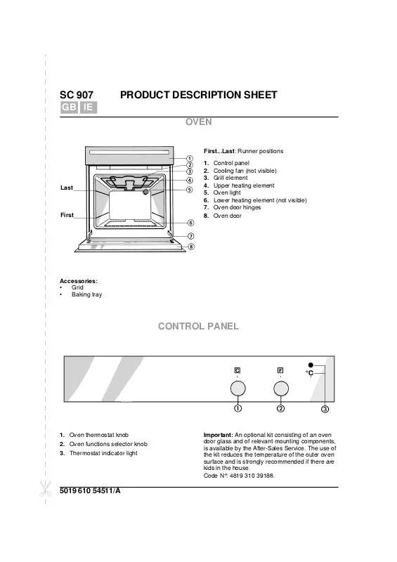 Mode d'emploi WHIRLPOOL SC 907