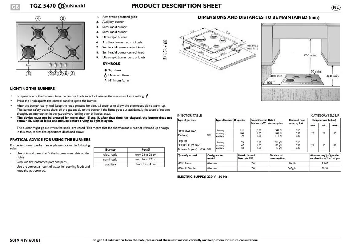 Mode d'emploi WHIRLPOOL TGZ 5470 IXL