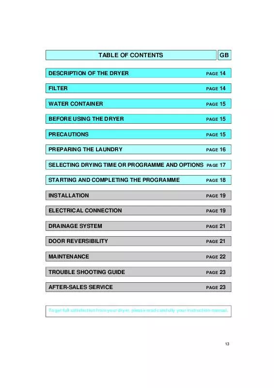 Mode d'emploi WHIRLPOOL TRK 4821