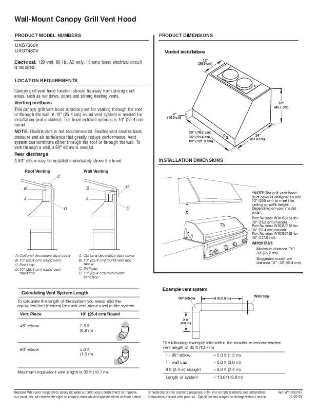 Mode d'emploi WHIRLPOOL UXG7360V