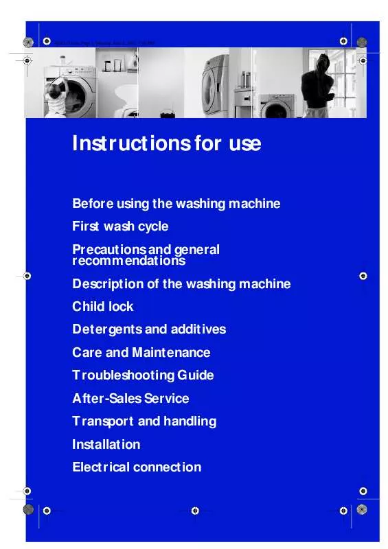 Mode d'emploi WHIRLPOOL WA 87900