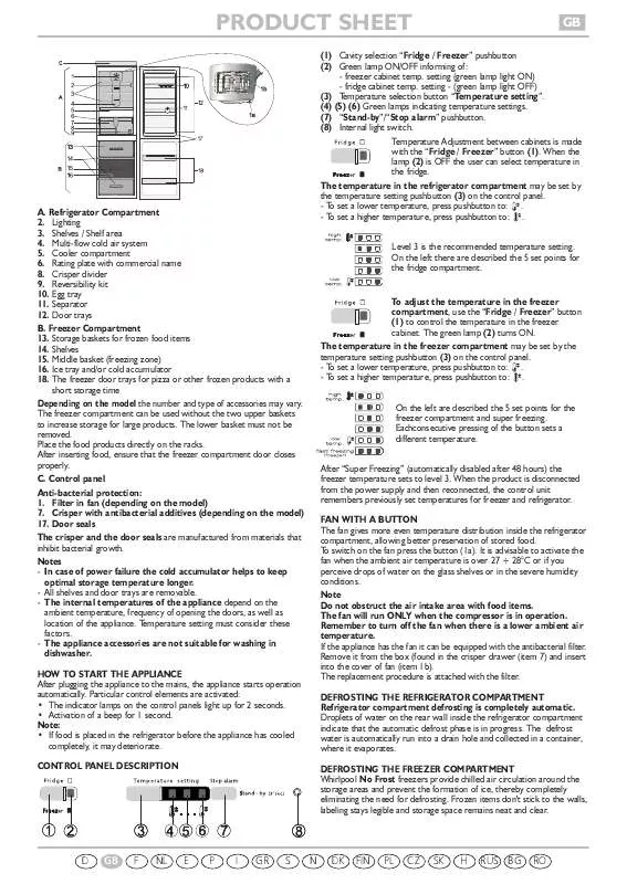 Mode d'emploi WHIRLPOOL WBC3535 A NFS