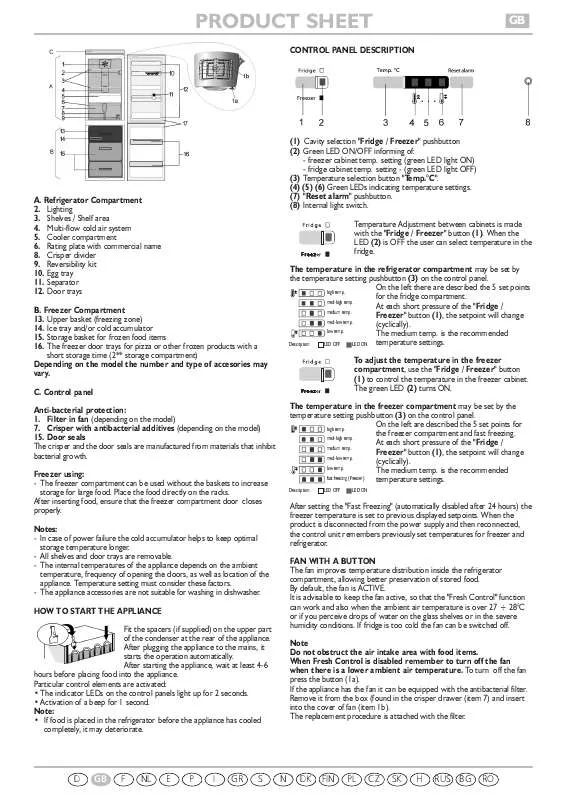 Mode d'emploi WHIRLPOOL WBC37352 A DFCW