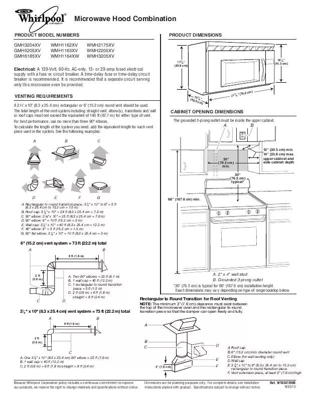 Mode d'emploi WHIRLPOOL WMH2205XV