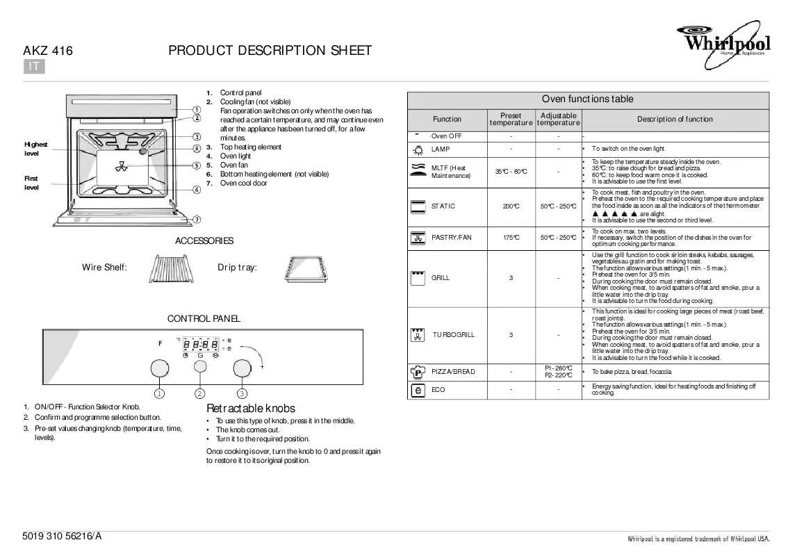 Mode d'emploi WHIRLPOOL WSN5586 A N