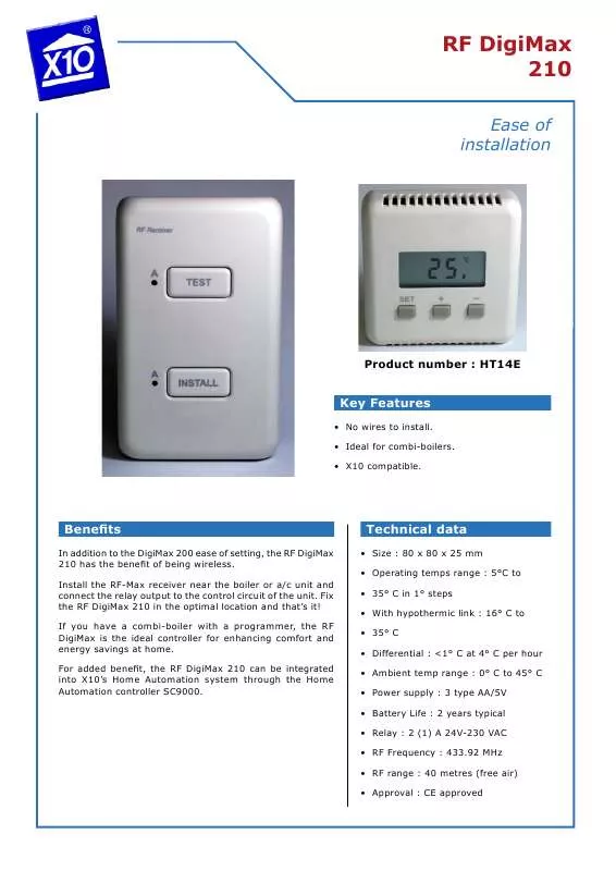 Mode d'emploi X10 DIGIMAX210RX