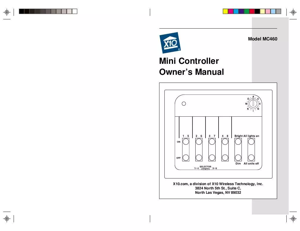 Mode d'emploi X10 MC460