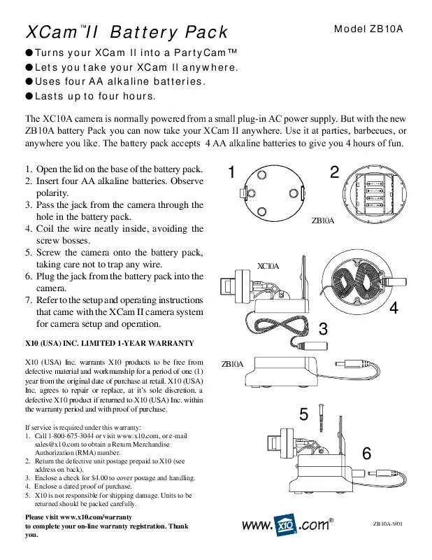 Mode d'emploi X10 ZB10A